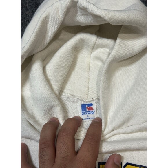 Vintage 80s Russell Michigan Hoodie Sweatshirt Size Large Made In USA - Picture 3 of 6